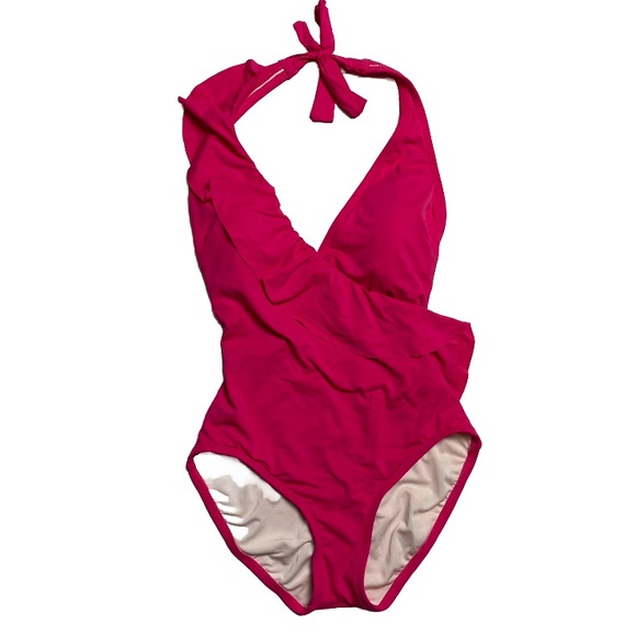 Carmen Marc Valvo Other - Carmen Marc Valvo one piece bathing swim suit hot pink ruffle Barbiecore size 6